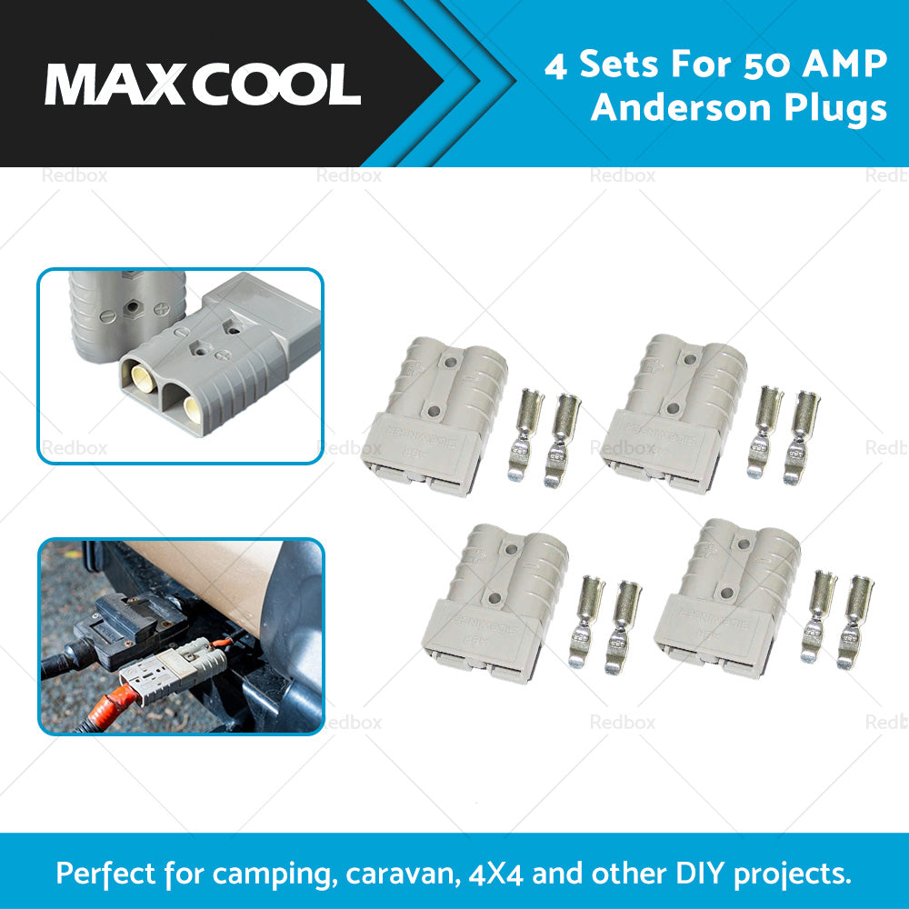 4 Sets For 50 AMP Anderson Plugs Terminals 4WD Caravan Camping Solar Car