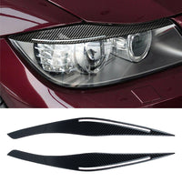 Carbon Fiber Headlight Eyebrow Eyelids Cover Trim Fits BMW E90 E91 328i 335i