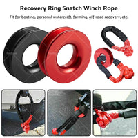 Recovery Ring Snatch Block Pulley 37479lbs & Soft Shackle Tow Winch Rope Straps