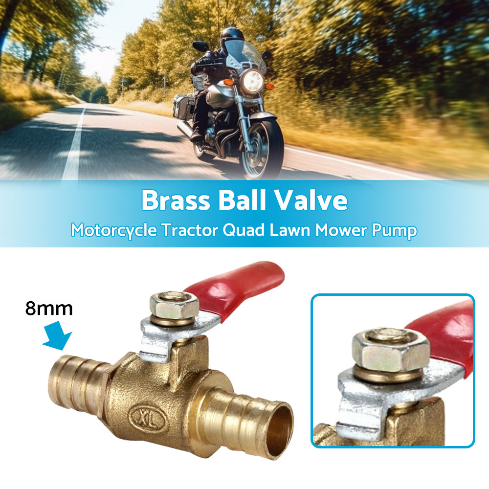 In-Line Fuel Tap Brass 8mm 5 16inch Motorcycle Tractor Quad Lawn Mower Pump