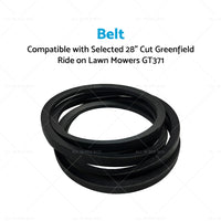 Drive Belt Suitable with Selected 28 inch  Cut Greenfield Ride on Lawn Mowers GT371