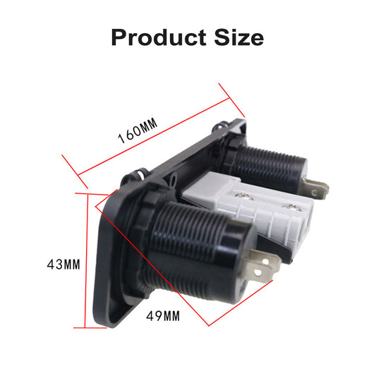 50 Amp Anderson Plug USB 3.0 Cigarette Socket Flush Mount Recessed Plate REDARC