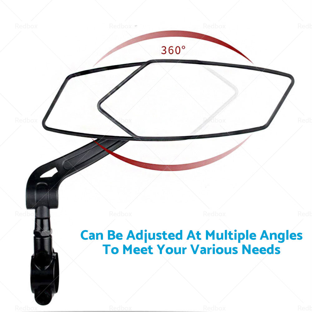 Bicycle Bike Cycle Handlebar Rear View Mirrors Rearview Rectangle Back Mirror