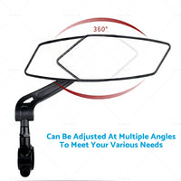 Bicycle Bike Cycle Handlebar Rear View Mirrors Rearview Rectangle Back Mirror