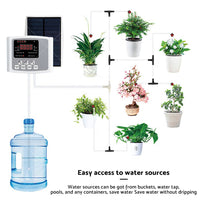 Smart Drip Self Watering System Irrigation Timer kit 10M Solar Power Plant Auto