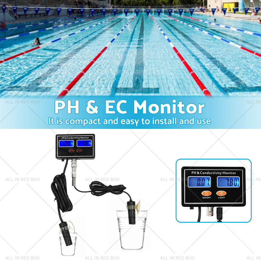 Online PH  and  EC Conductivity Monitor Meter Tester Rechargeable Aquaculture Pond