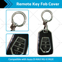 TPU Car Remote Key Fob Cover Suitable for Isuzu D-MAX MU-X MUX 4 Button Black