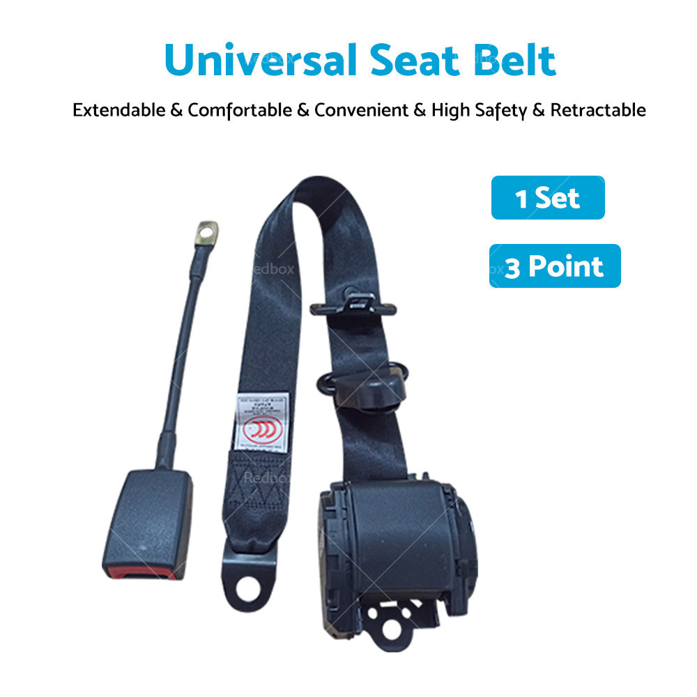 Universal 1 Sets 3M 3 Point Retractable Safety Seat Belt Truck Strap Seatbelt