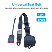 Universal 1 Sets 3M 3 Point Retractable Safety Seat Belt Truck Strap Seatbelt