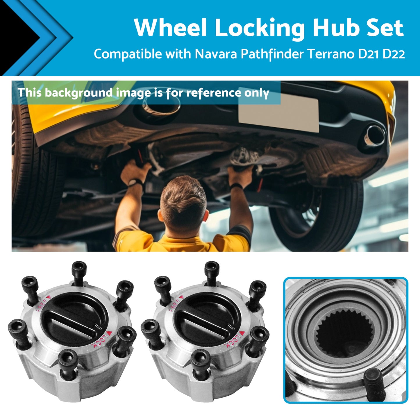 Wheel Locking Hub Set Suitable for 90-16 Navara Pathfinder Terrano D21 D22