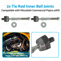 2x Tie Rod Inner Ball Joint Suitable for Mitsubishi Commercial Pajero 4WD 00-10