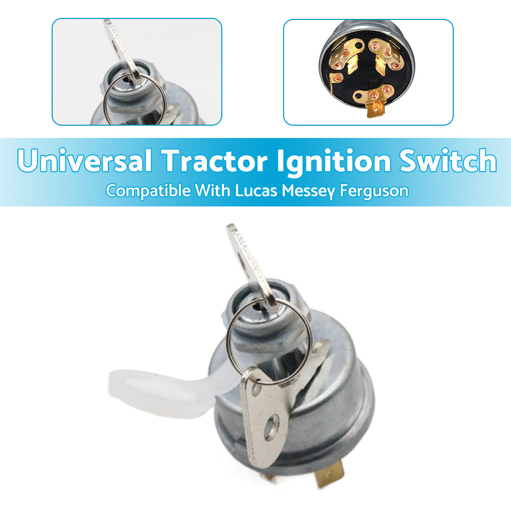 Universal Ignition Switch With 2 Keys Suitable For Lucas Messey Ferguson Tractor