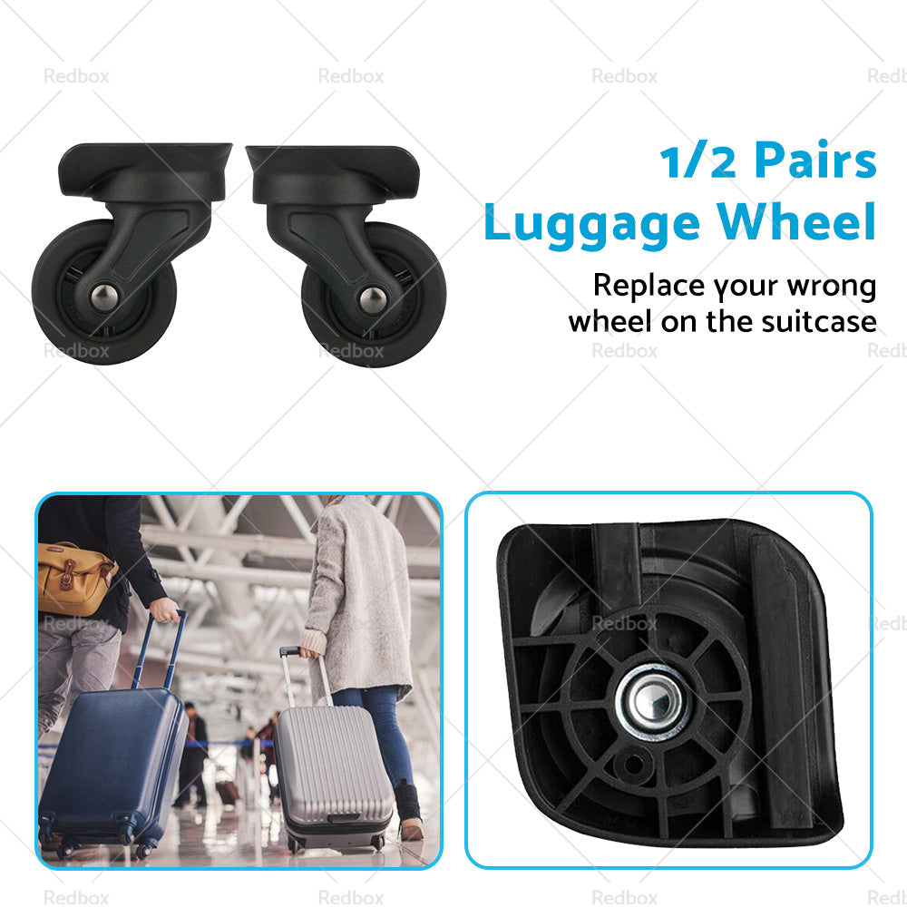 1/2 Pair Replacement Luggage Suitcase Spare Swivel Wheel 360° Spinner W193 Black