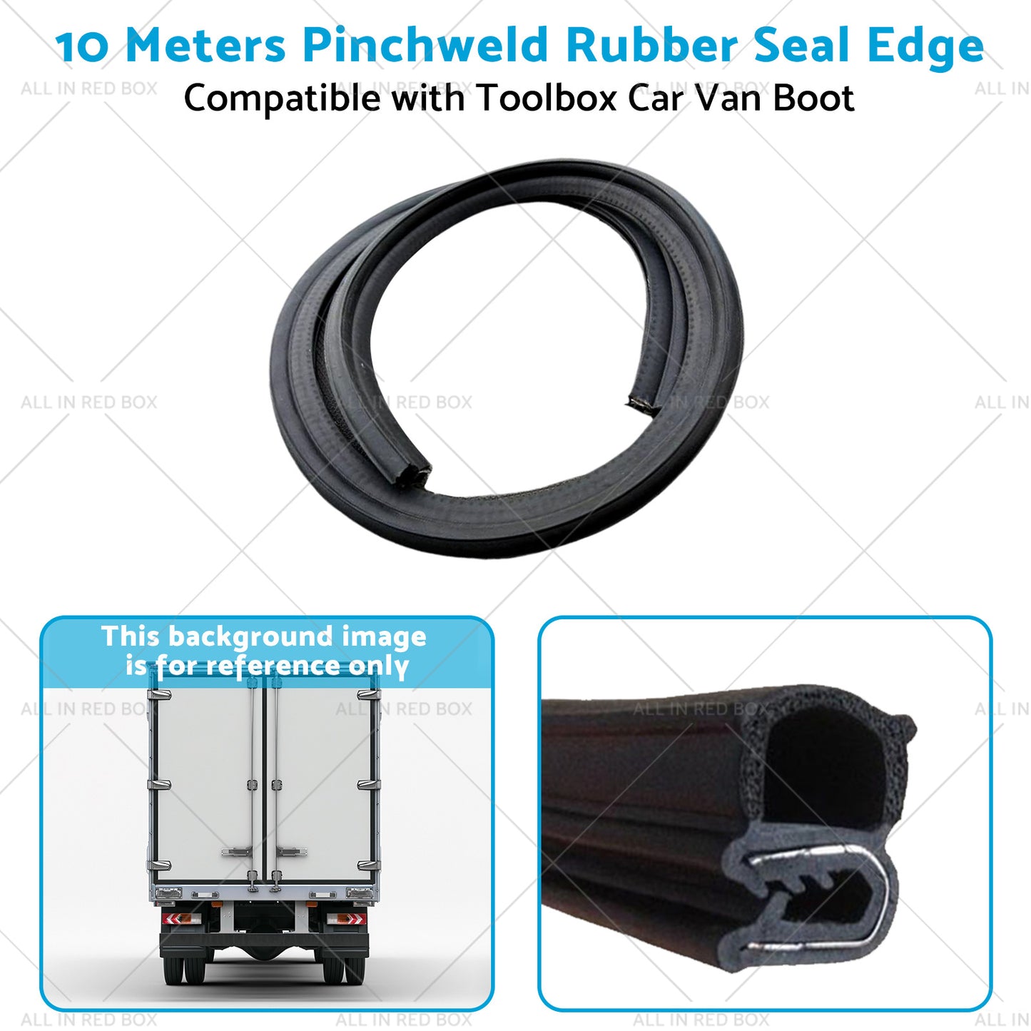 10 Meters Pinchweld Rubber Seal Edge Suitable for Toolbox Car Van Boot Seal Edge