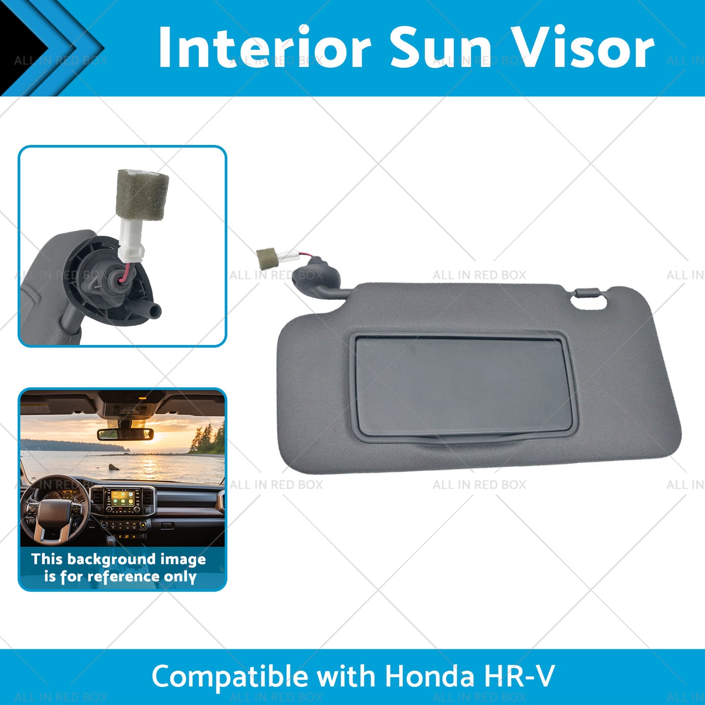 Driver Side Interior Sun Visor Suitable for 2016-2022 83280-T7W-A12ZA Honda HR-V