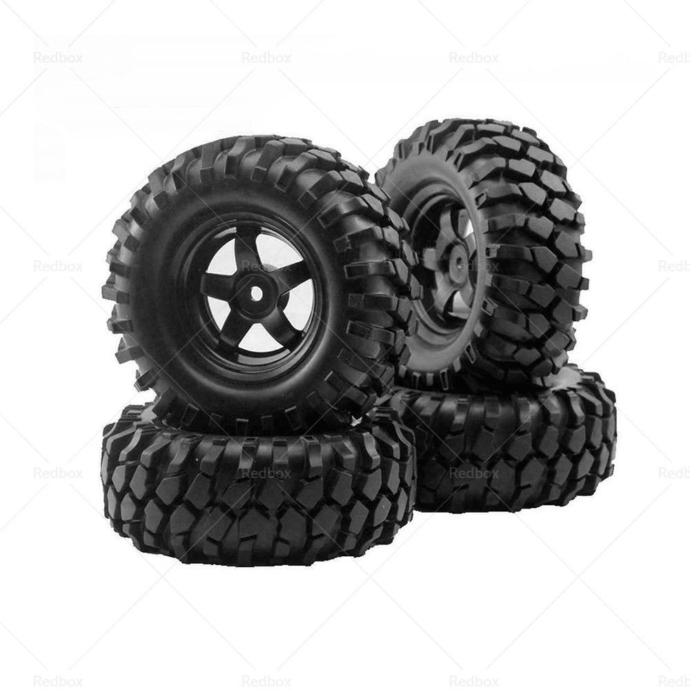 Wheels Rims Rubber Tires 12mm Hex Suitable For 1 or 10 Off-Road RC Rock Buggy Truck