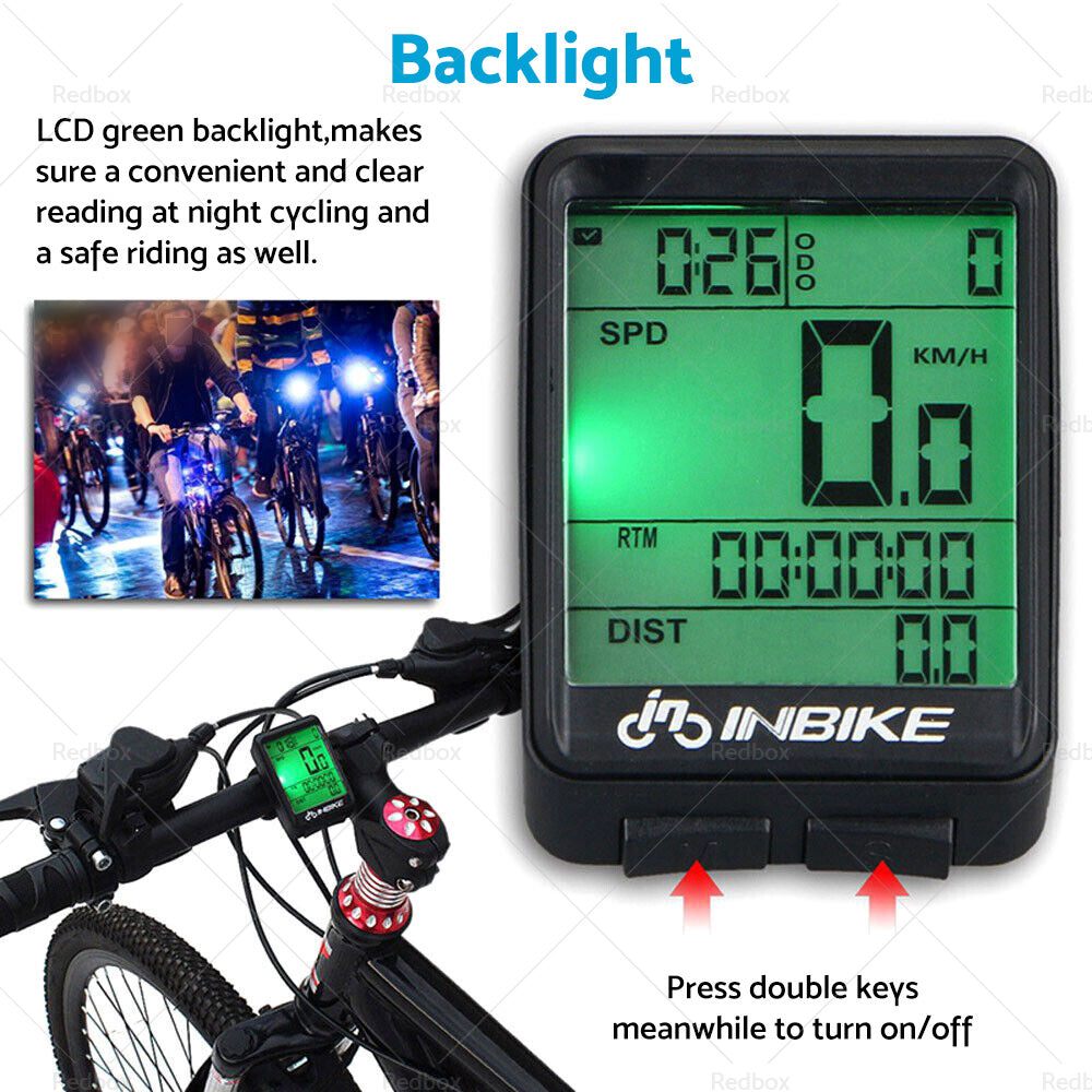 Wireless Cycling Bike Bicycle LCD Cycle Speedometer Computer Odometer Waterproof