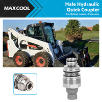 For Bobcat Male Hydraulic Flat Face Quick Coupler 6679837 46mm 1 13 or 16 inch  thread