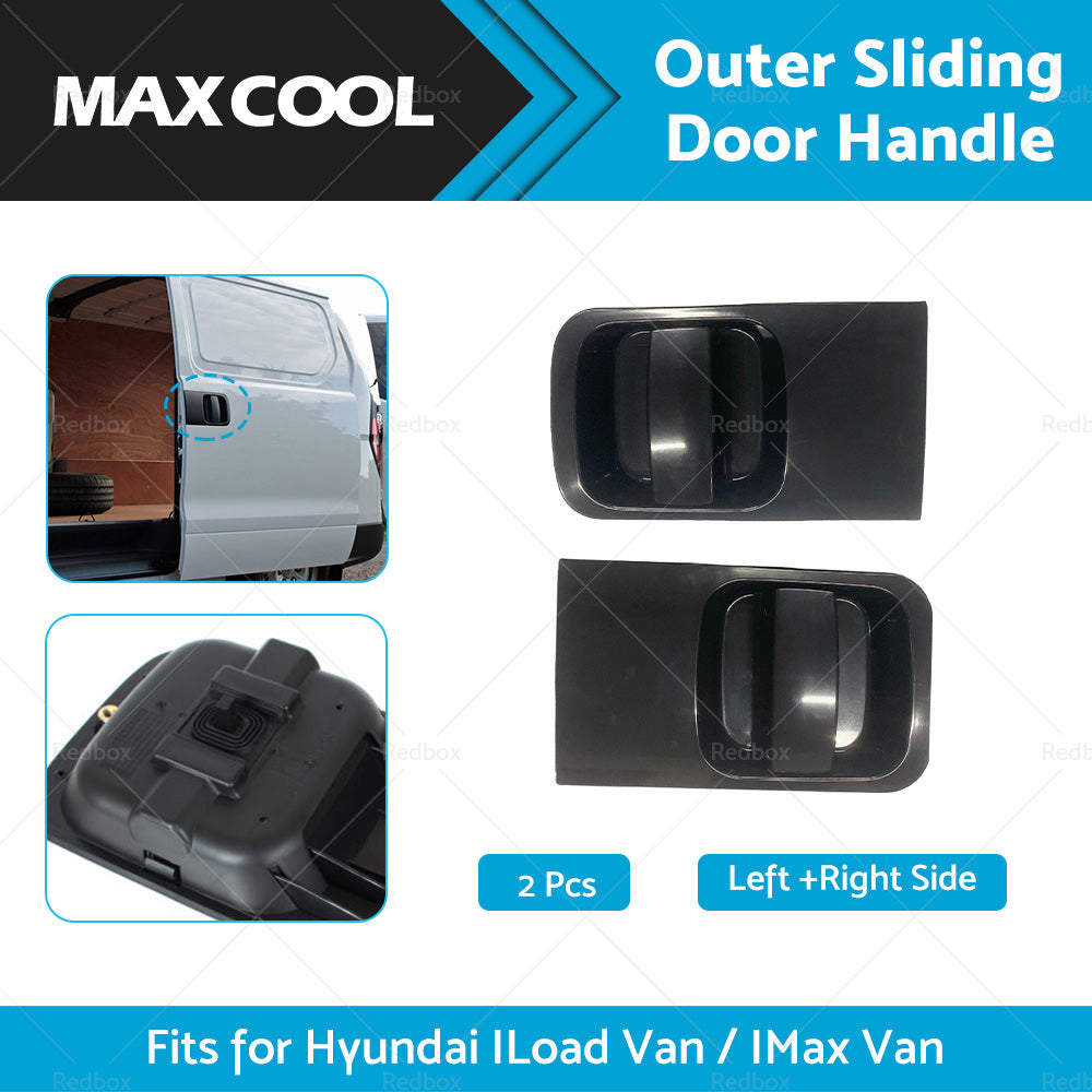 Pair LHRH Outer Sliding Door Handle Black For Hyundai ILoad IMax Van 2008-2019