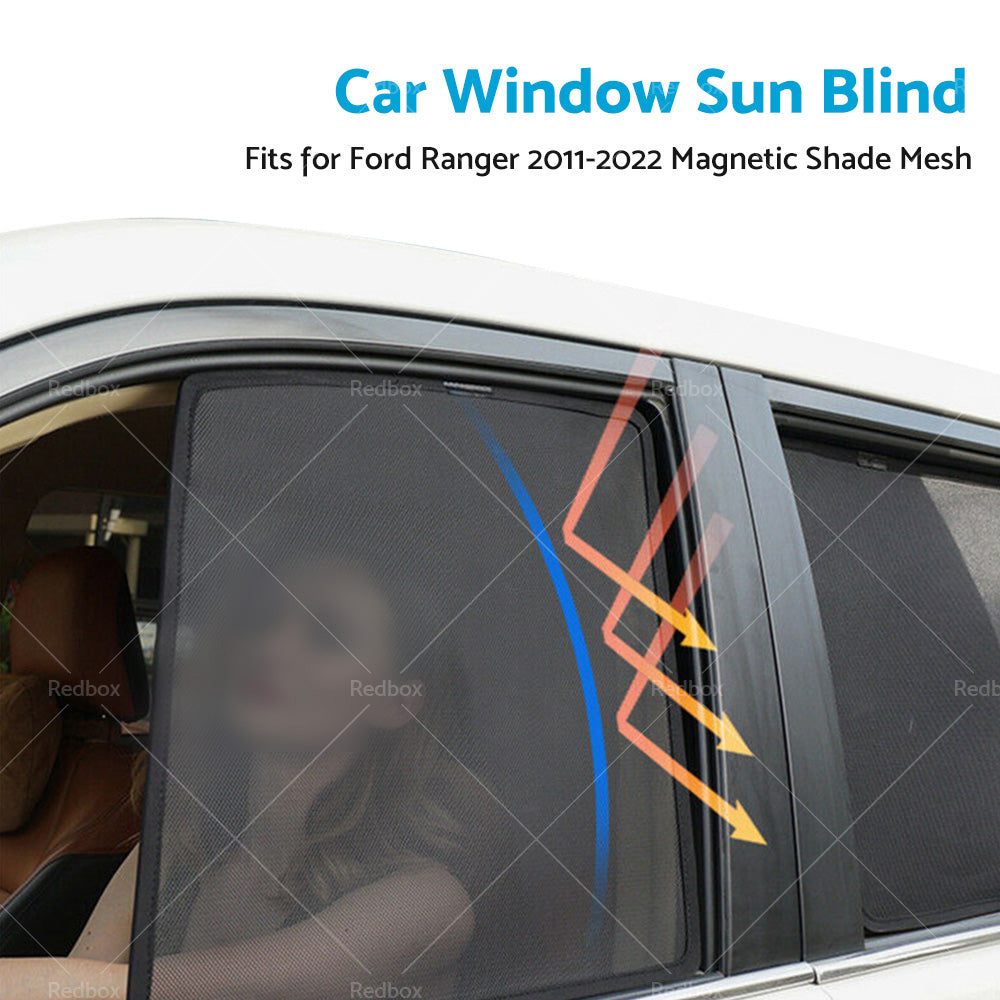 2PCS Rear Window Sun Shade Suitable for Ford Ranger 11-22 Car Sun Blind Mesh