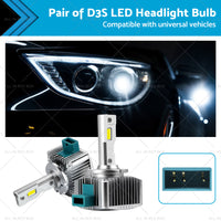 {{ Pair of D3S LED Headlight Bulbs Conversion Kit Replace HID Xenon Lamps 90W 2pcs }} - Buy Car Parts Online at {{ Kaka Auto Parts }}.