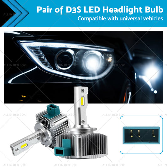 {{ Pair of D3S LED Headlight Bulbs Conversion Kit Replace HID Xenon Lamps 90W 2pcs }} - Buy Car Parts Online at {{ Kaka Auto Parts }}.