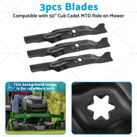 3pcs Blades Suitable 50 inch  Cub Cadet MTD Ride on Mower 742-04053 942-04053 B