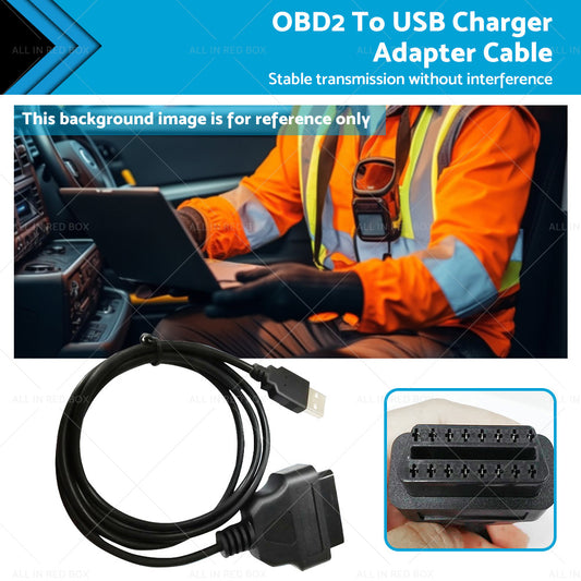 16 Pin OBD2 To USB Port Charger Adapter Cable Connector Diagnostic Tool