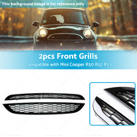 2PCS Honeycomb Mesh Front Grill Suitable for  Mini Cooper R50 R52 R53 2002-2006