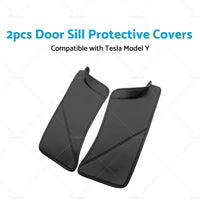 2PCS PU Rear Door Sill Protector Cover Pad Suitable for Tesla Model Y 2020-2022