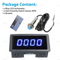 4 Digital LED Tachometer RPM Speed Meter  Hall Proximity Switch Sensor NPN Set