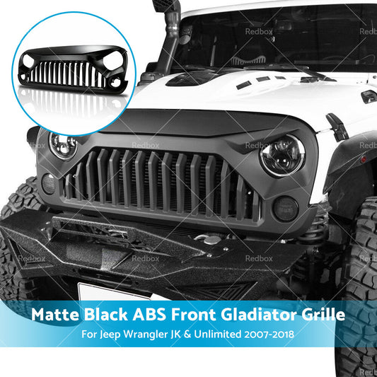 Black Front Gladiator Grille Vander Grill For Jeep Wrangler JK Unlimited 2007-18