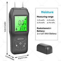 2-Pin Digital LCD Moisture Meter Damp Detector Wood Humidity CaravanTester Tool