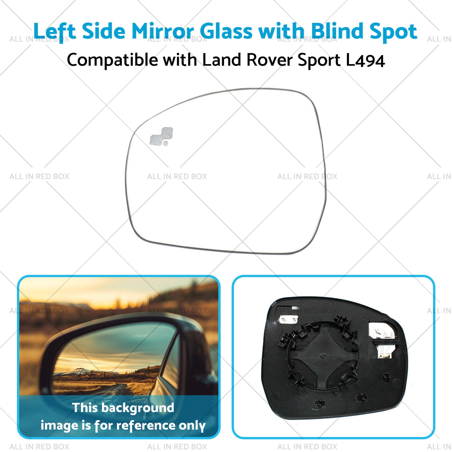 Left Side Mirror Glass with Blind Spot Suitable for Land Rover Sport L494 14-21