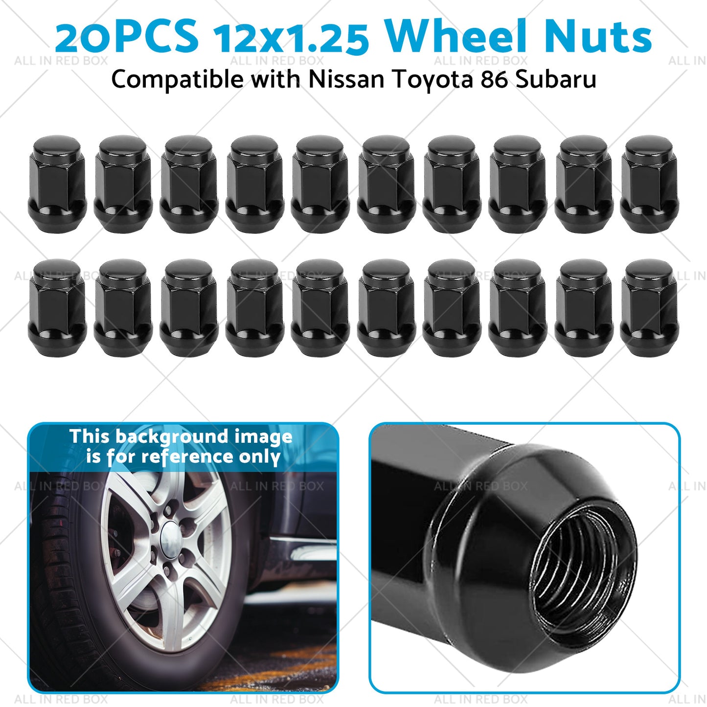 20PCS 12x1. 25 Wheel Nuts Suitable for Subaru WRX BRZ 86 Nissan 350 370