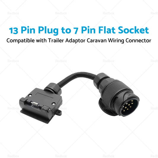 13 Pin Plug to 7 Pin Flat Socket For Trailer Adaptor Caravan Wiring Connector