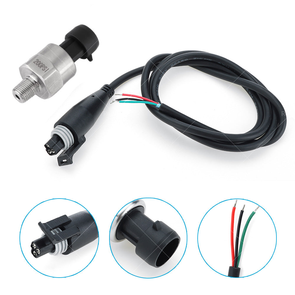 200PSI 5V Pressure Transducer Sender Sensor Stainless Steel for Air Oil Fuel AU