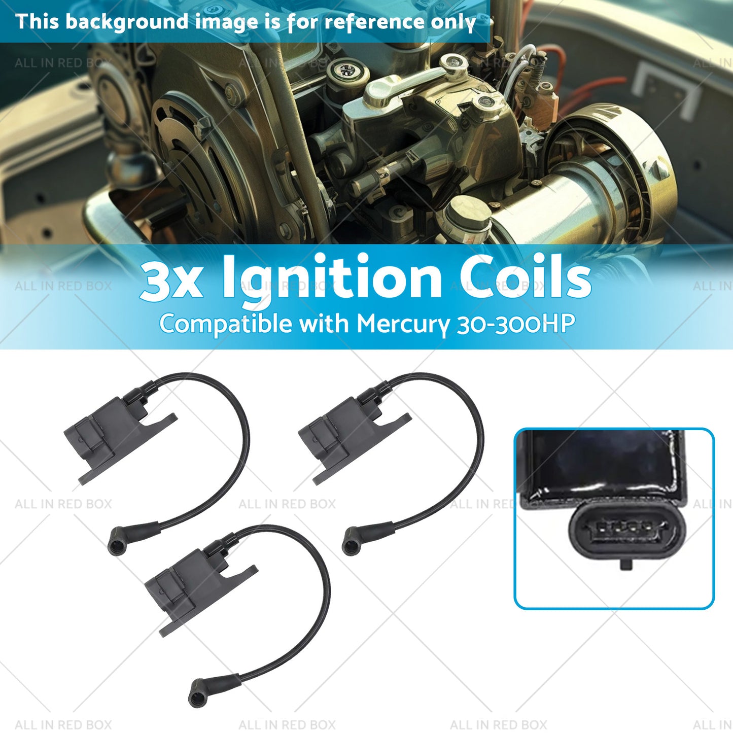 {{ 827509A10 114-7509 3x Ignition Coils Suitablefor Mercury 30-300HP Outboard Motor }} - Buy Car Parts Online at {{ Kaka Auto Parts }}.