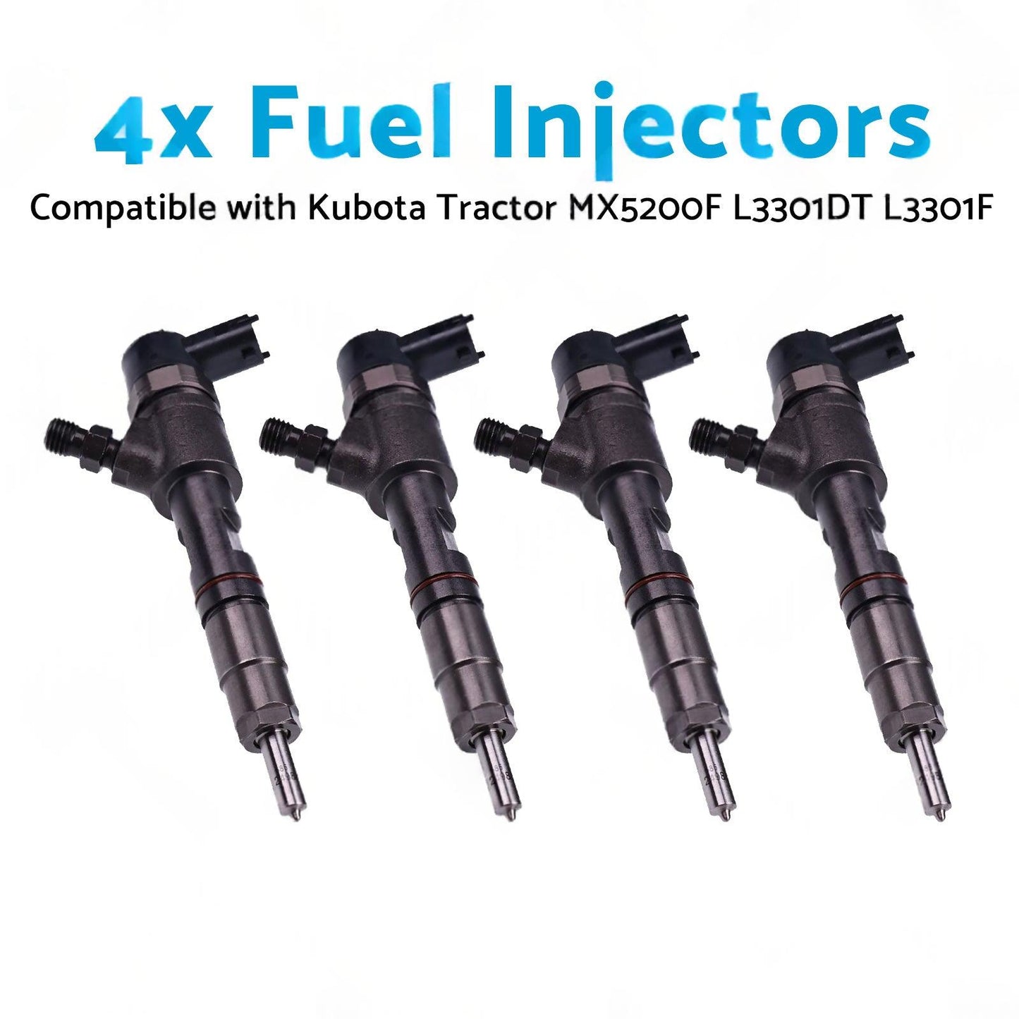 4x Fuel Injectors Suitable for Kubota Tractor MX5200F L3301DT L3301F 0445110775