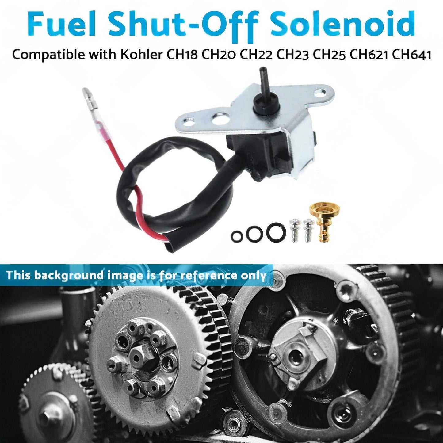 Fuel Shut-Off Solenoid Suitable for Kohler CH621 CH641 CH18 CH20 CH22 CH23 CH25