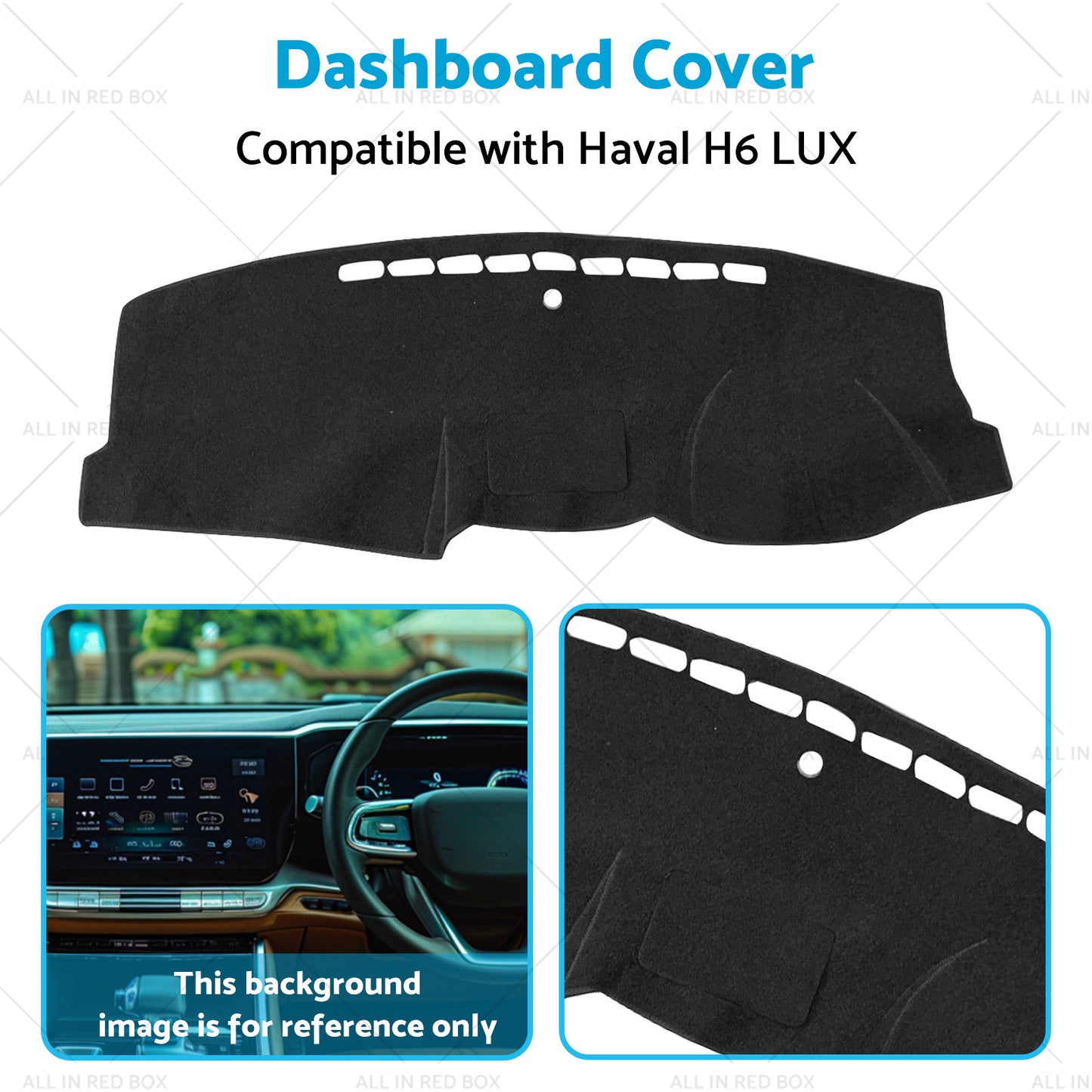 Dashboard Sun Cover Dash Mat Suitable for Haval H6 LUX 7 or 2016-2020 Black