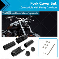 Black Fork Cover Set For Harley Softail M8 Street Bob 2018-2022 Full