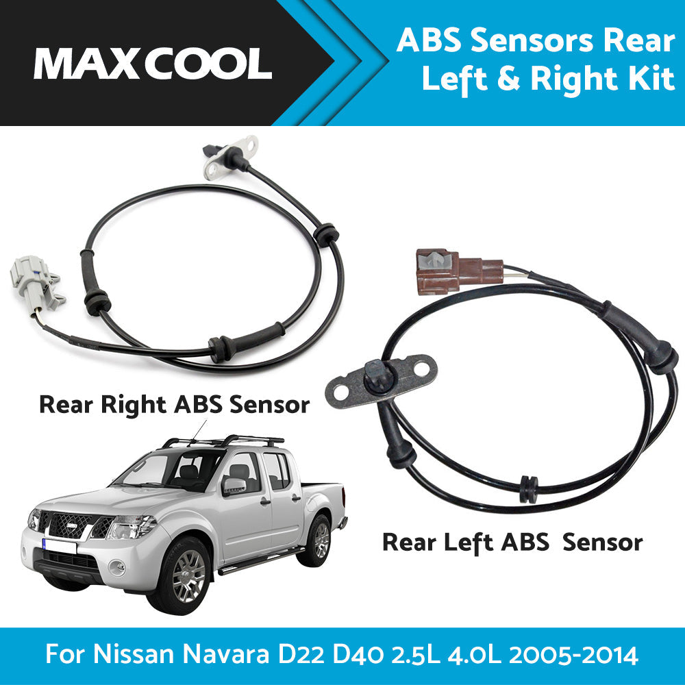 2 x ABS Sensors Rear Left  and  Right for Nissan Navara D22 D40 2005-2014 2. 5L 4. 0L