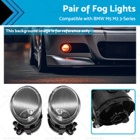 Pair Replacement Clear Fog Lights Lamps Suitable for 2001-2006 BMW E46 3-Series