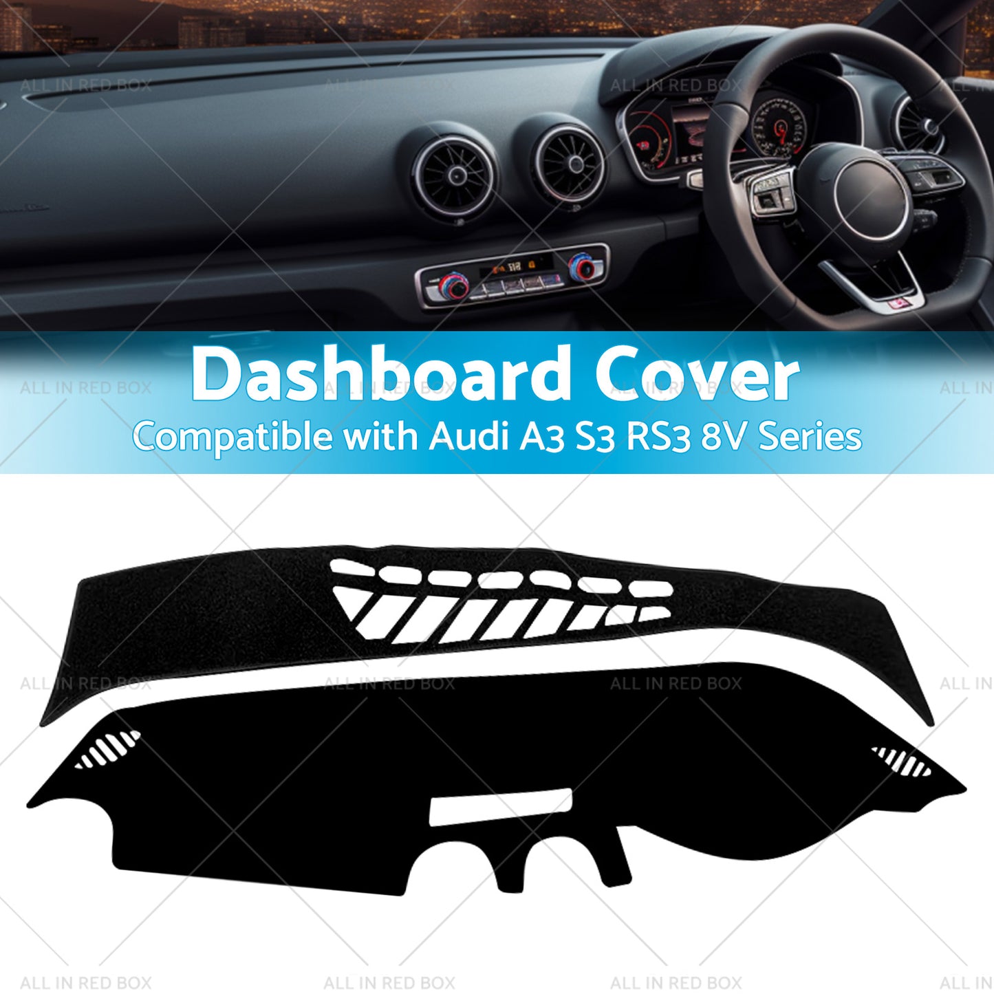 Dash Mat Non-Slip Suitablefor Audi A3 S3 RS3 8V Series 2013-2018 Dashboard Cover