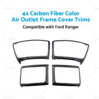 4x Carbon Fiber Color Air Outlet Frame Cover Trim Suitable for 15-22 Ford Ranger