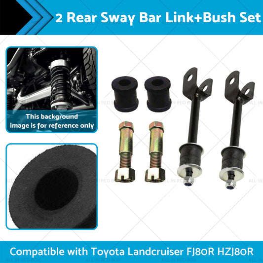 2 Rear Sway Bar Link+Bush Kit Suitablefor Toyota Landcruiser FJ80R HZJ80R HDJ80R