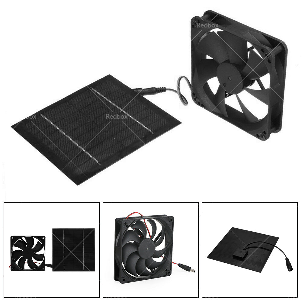 20W Solar Panel Powered Fan Mini Ventilator For Greenhouse Pet or Dog Chicken House