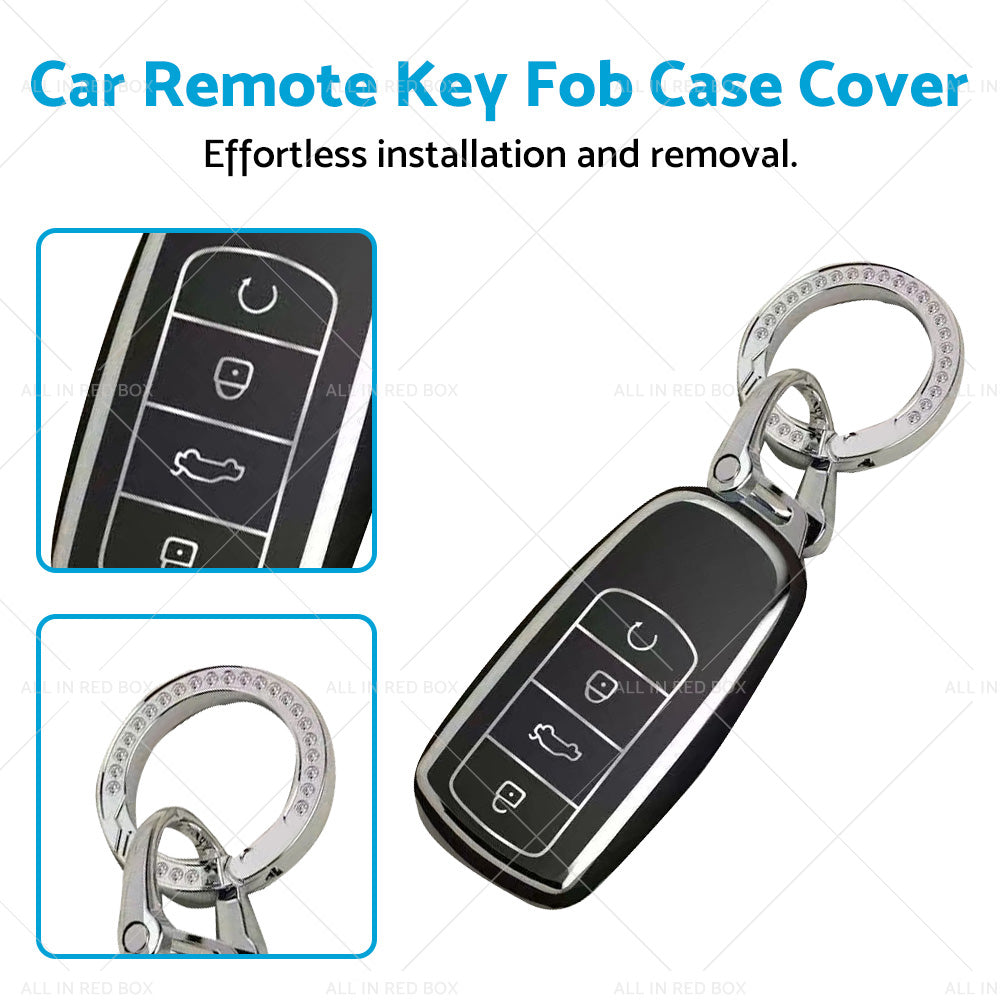 Suitable For Chery Omoda 5 Car Remote Key Fob Case Cover Black and Sliver TPU