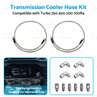 Stainless Steel Braided Transmission Cooler Hose Fitting Kit For 700R4 TH350 400